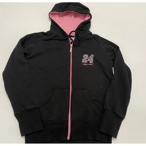 NASCAR Winners Circle - L - Women's licensed # 24 rhinestones pink black hoodie